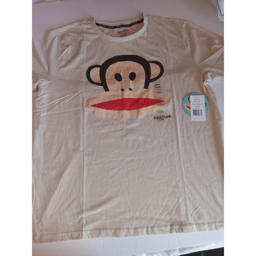 Paul Frank Monkey Head T Shirt Men's X-Large Biege‎